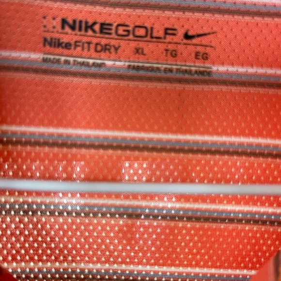 ⛳️ NIKE GOLF Men's Striped Polo Shirt in beautiful coral color. Size XL - Picture 4 of 6
